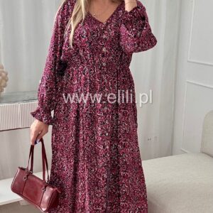 Alternative view of Sukienka Arleta plus size ecru w brązowe kwiatki