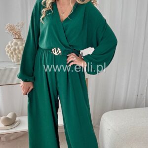 Alternative view of Kombinezon gładki plus size butelkowa zieleń