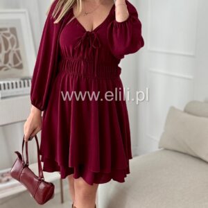 Alternative view of Kombinezon plus size - sukienka bordo