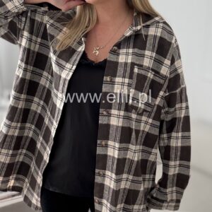 Alternative view of Koszula w krate plus size czekolada