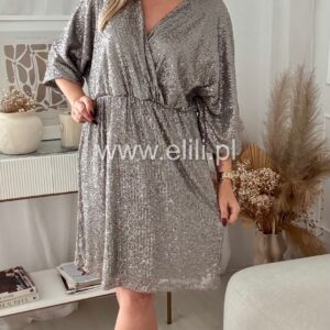 Alternative view of Sukienka Rebecca plus size srebrna