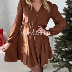 Alternative view of Sukienka Ewa mini czekolarowa gładka