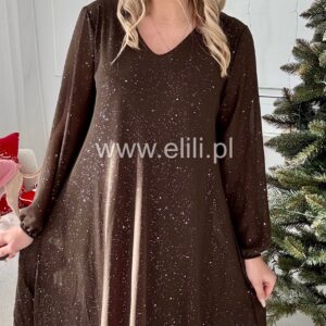 Alternative view of Sukienka Bella shine czekolada