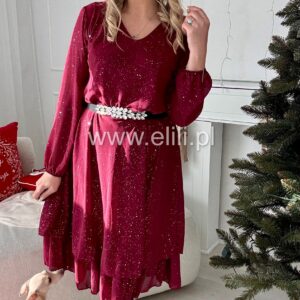 Alternative view of Sukienka Bella shine bordo