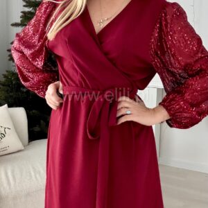 Alternative view of Sukienka Luna plus size cekin bordo