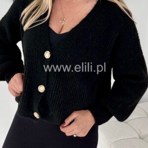 Alternative view of Sweterek zapinany czarny