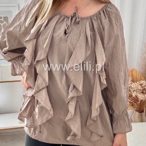 Alternative view of Bluzka z falbankami taupe