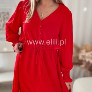 Alternative view of Sukienka Ligia plus size gładka czerwona