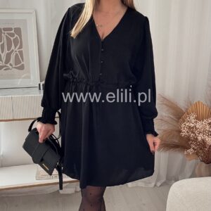 Alternative view of Sukienka Ligia plus size gładka czarna