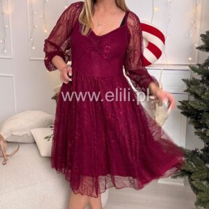 Alternative view of Sukienka Lady bordo