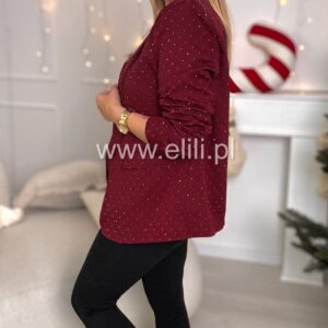 Alternative view of Marynarka Zarka shine bordo