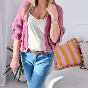 Alternative view of Sweterek Button Falbanka wrzos