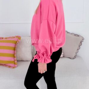 Alternative view of Bluza z wiązaniem na mankiecie malina