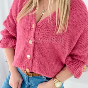 Alternative view of Sweterek Button Falbanka malina