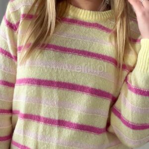 Alternative view of Sweter little stripes cytryna