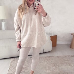 Alternative view of Komplet z bluzą ze ściągaczem beż melanż