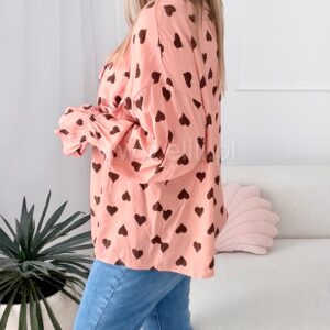 Alternative view of Koszula z wiskozy morela w brązowe sedruszka