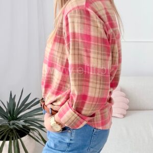 Alternative view of Koszula w kratę beige pink