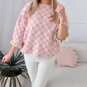Alternative view of Sweter z kokardkami pink