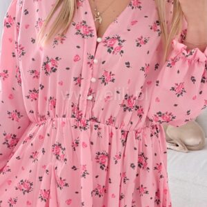 Alternative view of Sukienka Ewa mini PLUS SIZE różowa w kwiatuszki