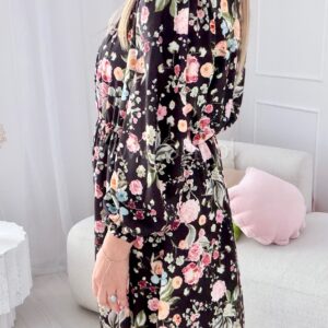 Alternative view of Sukienka Ewa plus size czarna w kwiatki