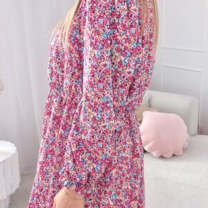 Alternative view of Sukienka Ewa plus size w kolorową łączkę