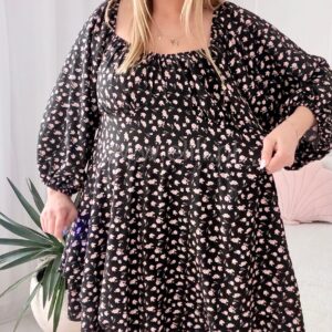 Alternative view of Sukienka Lavra czarna w kwiatuszki