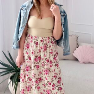 Alternative view of Spódnica z wiskozy w malinowe kwiatki