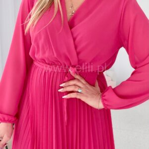 Alternative view of Sukienka Liwia gładka fuksja