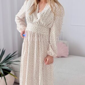 Alternative view of Sukienka Eleganza beżowe kropeczki