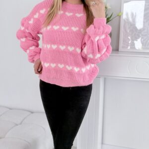 Alternative view of Sweter w serduszka pink