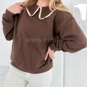 Alternative view of Bluza z kołnierzykiem czekolada