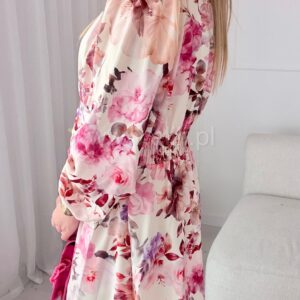 Alternative view of Sukienka Eleganza plus size ecru w kwiaty