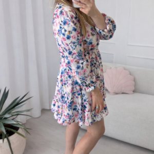 Alternative view of Sukienka Ewa mini w niebiesko-różowe kwiatuszki