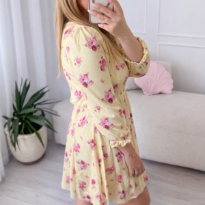 Alternative view of Sukienka Ewa mini cytrynowa