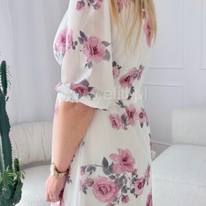 Alternative view of Sukienka Safira biała w róże