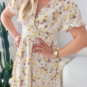 Alternative view of Sukienka Elina cytrynowe kwiatki