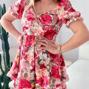 Alternative view of Sukienka Jane czerwone kwiaty