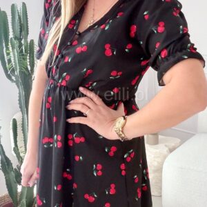 Alternative view of Sukienka Ewa czarna w wisienki