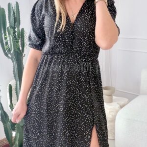Alternative view of Sukienka Ewa czarna w kropeczki