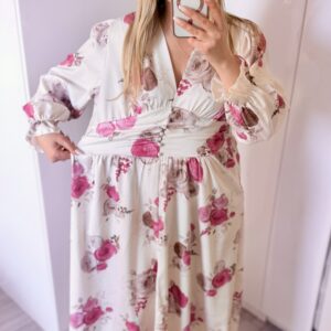 Alternative view of Sukienka Primigi maxi ecru w kwiaty