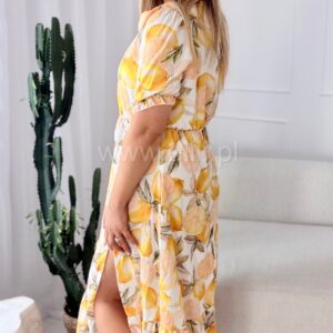 Alternative view of Sukienka Ewa ecru w cytrynki