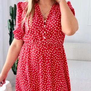 Alternative view of Sukienka Ewa czerwona w stokrotki