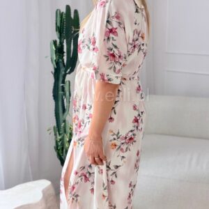 Alternative view of Sukienka Wanda beżowa w małe kwiatki