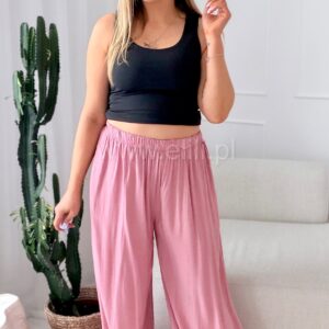 Alternative view of Spodnie szerokie z wiskozy brudny róż