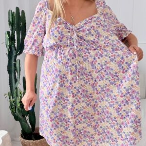 Alternative view of Sukienka Patrycja fioletowa łączka