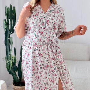 Alternative view of Sukienka Nastia biała w kwiatuszki