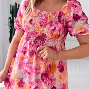 Alternative view of Sukienka Milano mini w żółto fioletowe kwiaty