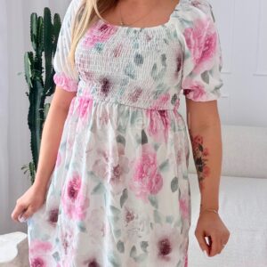 Alternative view of Sukienka Milano mini w pudrowe peonie