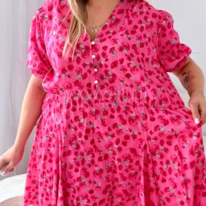 Alternative view of Sukienka Ewa  mini  PLUS SIZE malinowa